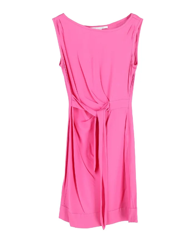 Women's Evening Wear Outfit Alluring Design Diane Von Furstenberg Sleeveless Draped Dress in Pink Silk