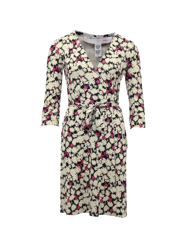 Women's Clothes For The Office Contemporary Elegance Diane Von Furstenberg Vintage Wrap Dress in Floral Print Silk