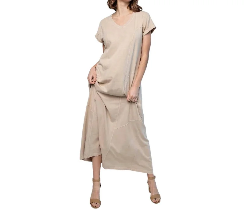 Women's Seasonal Clothes Parisian Effortless Chic Style Felicia Maxi Dress In Taupe