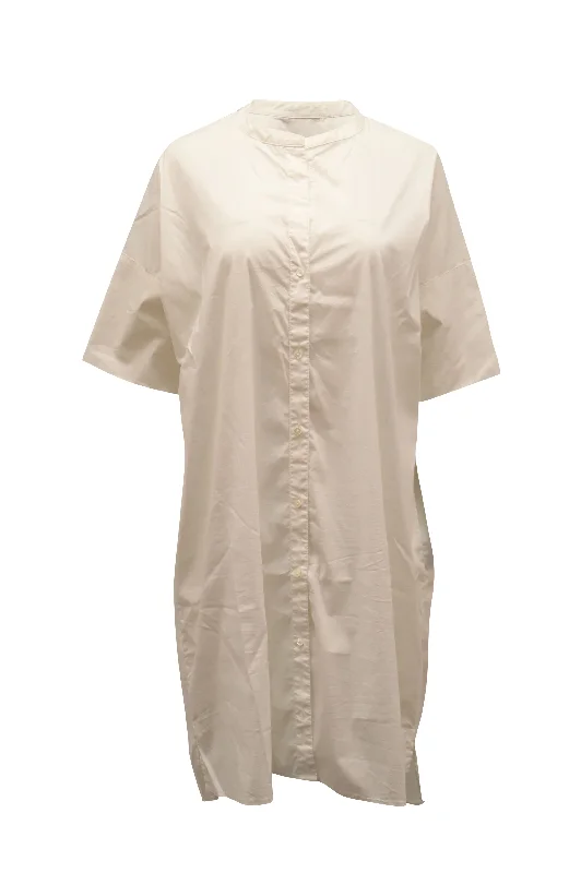 Women's Outfit Save on Classic Elegant Styles James Perse Button Down Shirt Dress in White Cotton