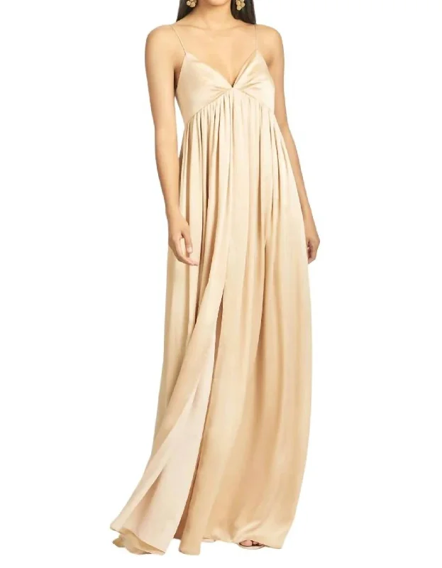 Women's Casual Garments Elevated Style Jessica Gown In Champagne