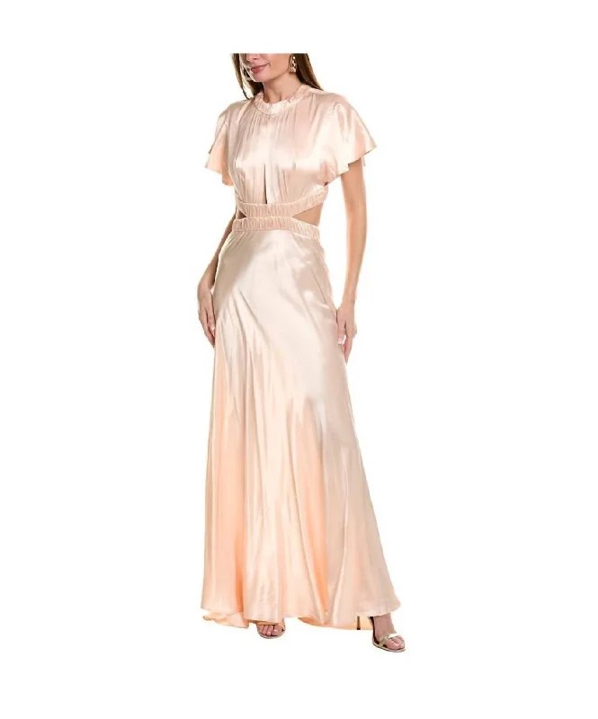 Women's Vintage-Inspired Clothing Grab Romantic Date - Night Styles Now Jordi Cut Out Maxi Dress In Nude