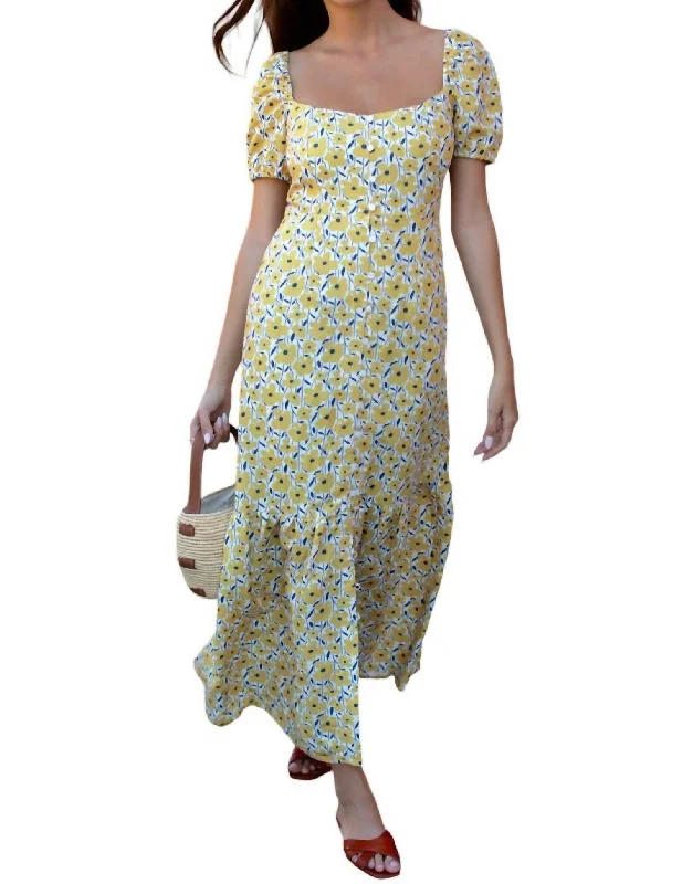 Stylish Women's Outfit Now on Sale for Chic Urban Styles Luie Maxi Dress In Sharon's Flower Gold