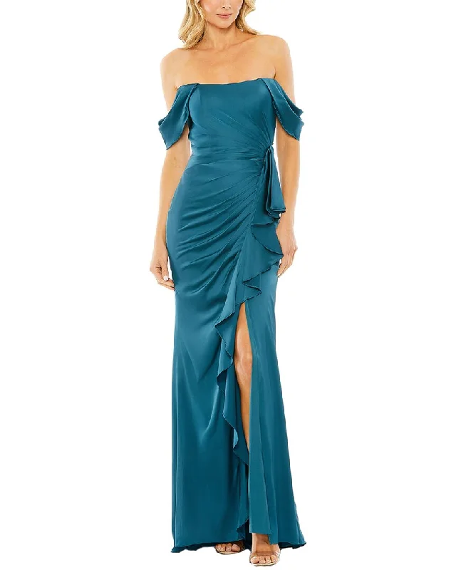 Women's High-Fashion Outfit Subtle Sophistication Mac Duggal Column Gown