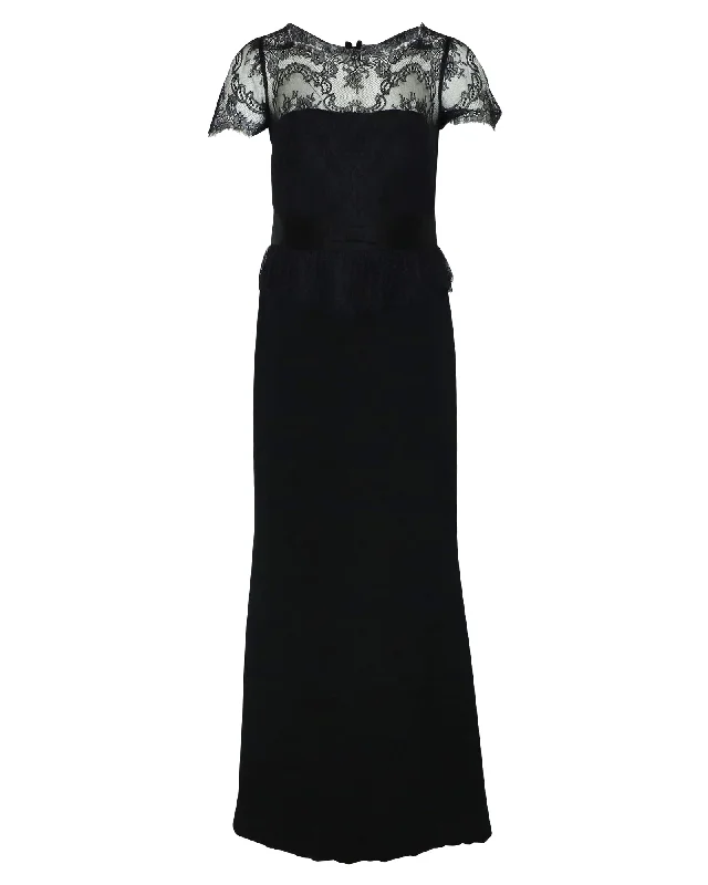 Women's Athletic Apparel Limited - Stock Marchesa Notte Lace Gown in Black Polyester