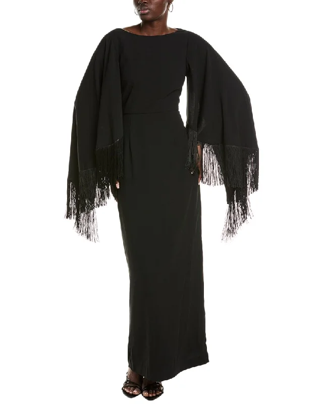 Women's Evening Apparel Grab Romantic Date - Night Styles Now Mikael Aghal Fringe Gown