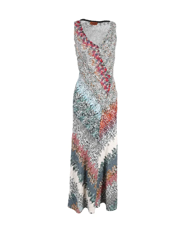 Charming Everyday Clothing For Women Romantic Date - Night Ensemble Missoni Striped Crochet-Knit Maxi Dress In Multicolor Wool