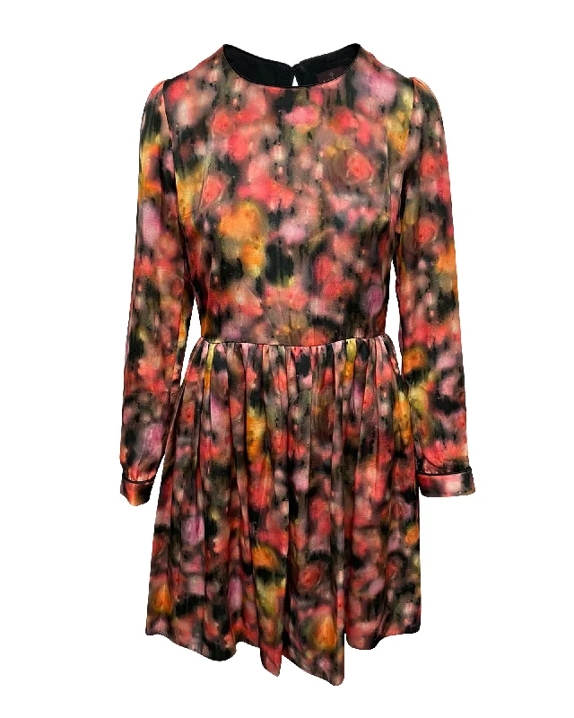 Women's Elegant Garments Effortless Sophistication Mulberry Long Sleeve Dress in Multicolor Polyester