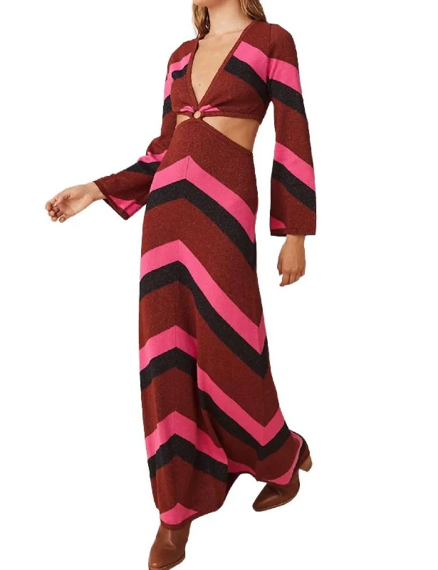 Women's Holiday Apparel Now on Sale for Chic Urban Styles Mylee Knit Gown Dress In Plum