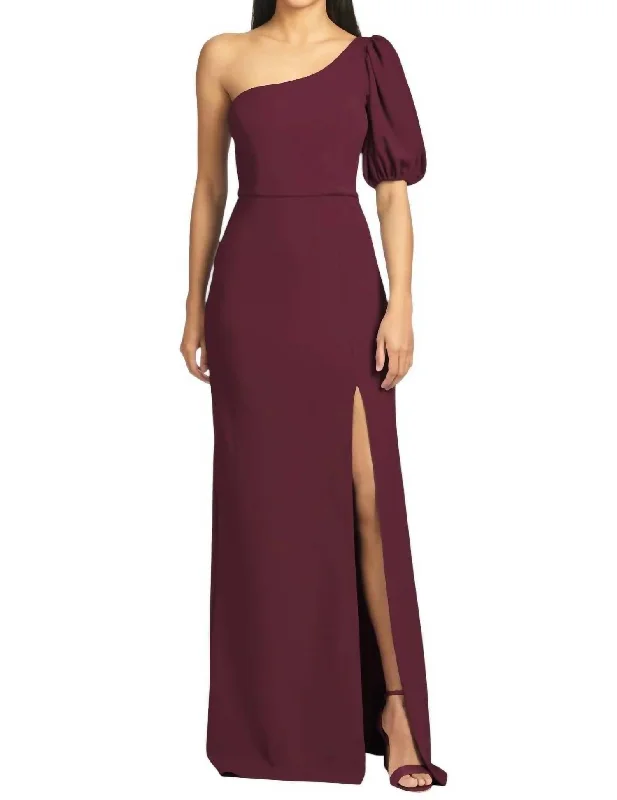 Women's Formal Event Attire Casual Weekend Relaxed Style Nadia Gown In Deep Wine