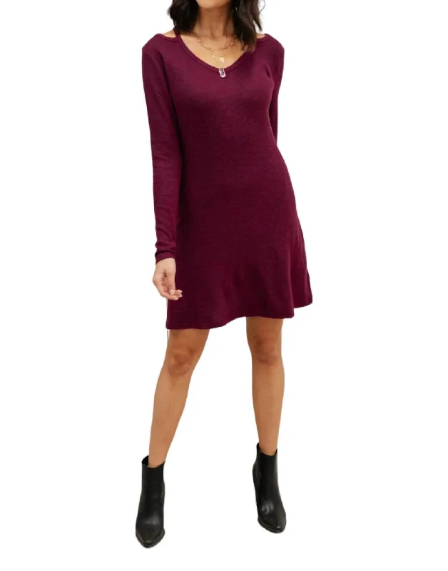 Women's Activewear Garments Contemporary Elegance Paloma Long Sleeve Dress In Red