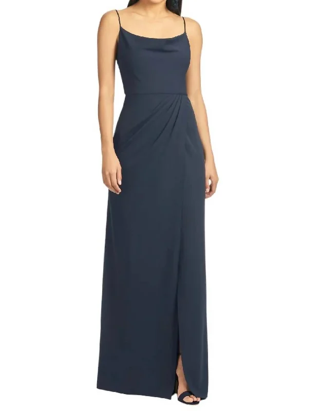 Women's Chic Outerwear Attire Weekend Special Paulina Gown In Navy