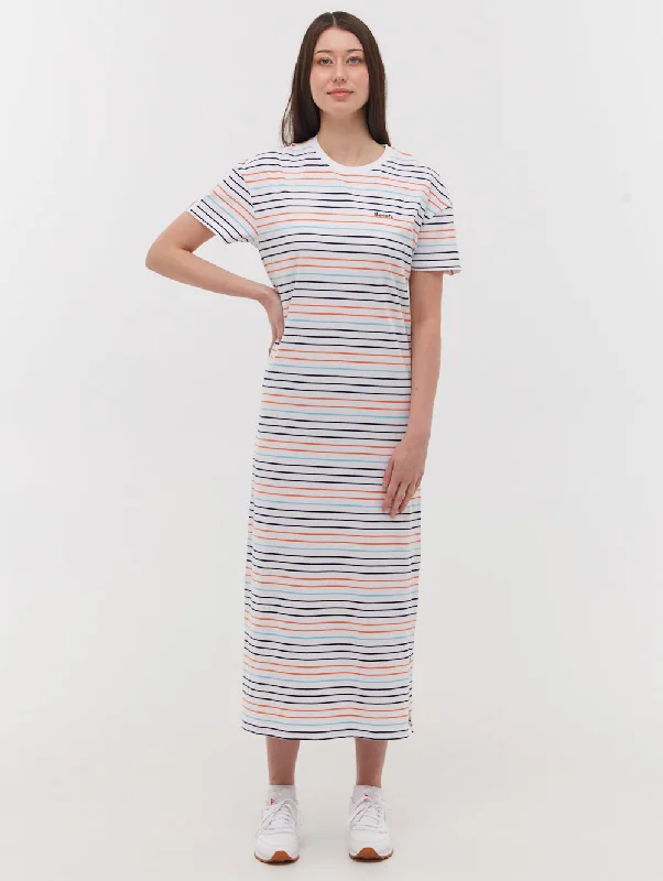 Women's Night-Out Outfit Classic Charm Phoena Stripe T-Shirt Dress