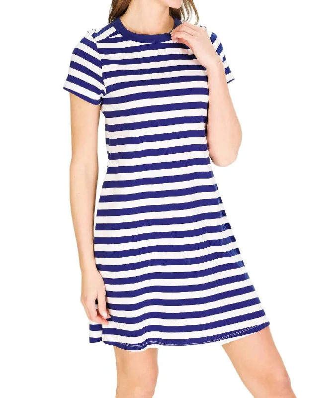 Casual Outfit For Women Limited - Edition Drops Tallie T-Shirt Dress In Navy And White Stripe