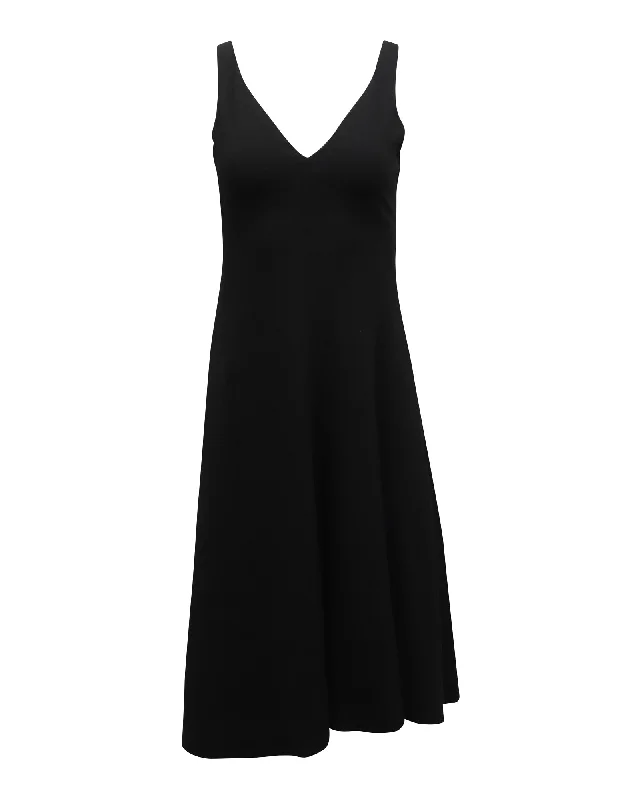 Women's Garments Elevated Style Theory V-neck Sleeveless Dress in Black Triacetate