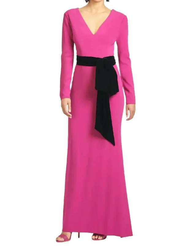 Women's Trendy Garments Graceful Drape Vivian Gown In Pink Topaz