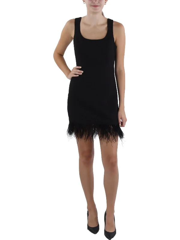 Comfortable Garments For Women Chic Allure Womens Feathers Sleeveless Cocktail And Party Dress