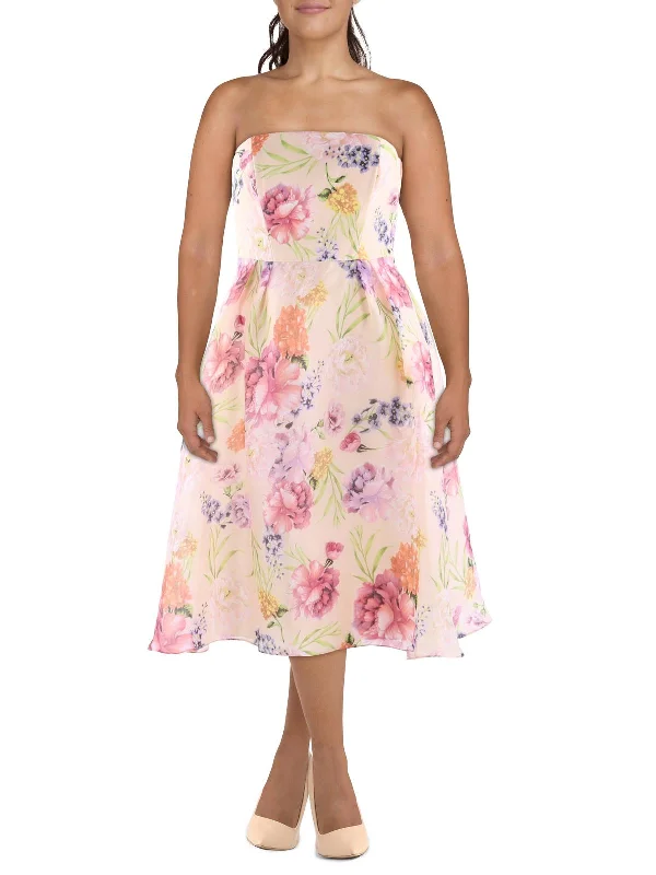 Women's Plus-Size Apparel Fashion-Forward Style Womens Floral Formal Cocktail And Party Dress