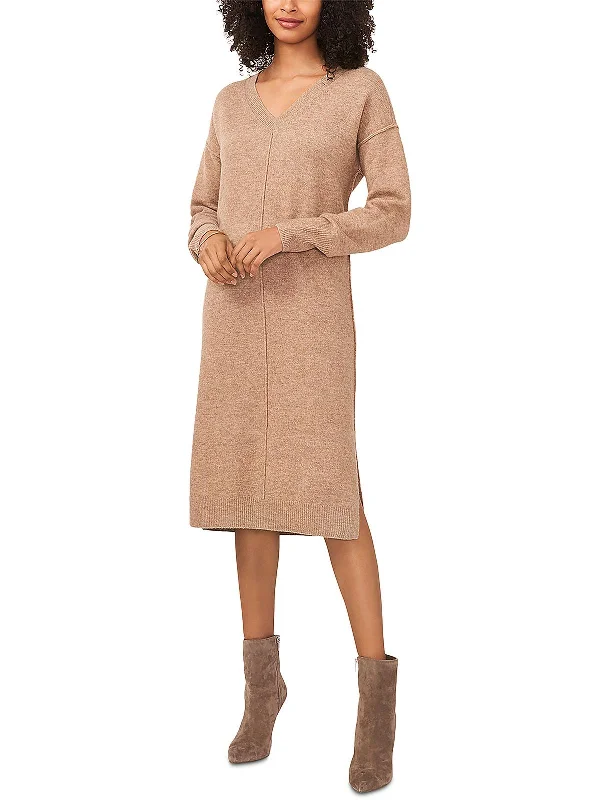 Timeless Women's Garments Parisian Effortless Chic Style Womens Knit Long Sleeves Sweaterdress