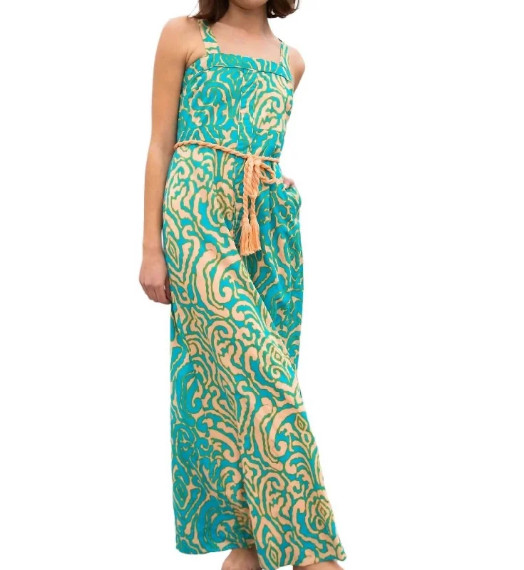 Timeless Women's Clothing Disco - Inspired Retro Dance Look Zara Maxi Dress In Teal Block