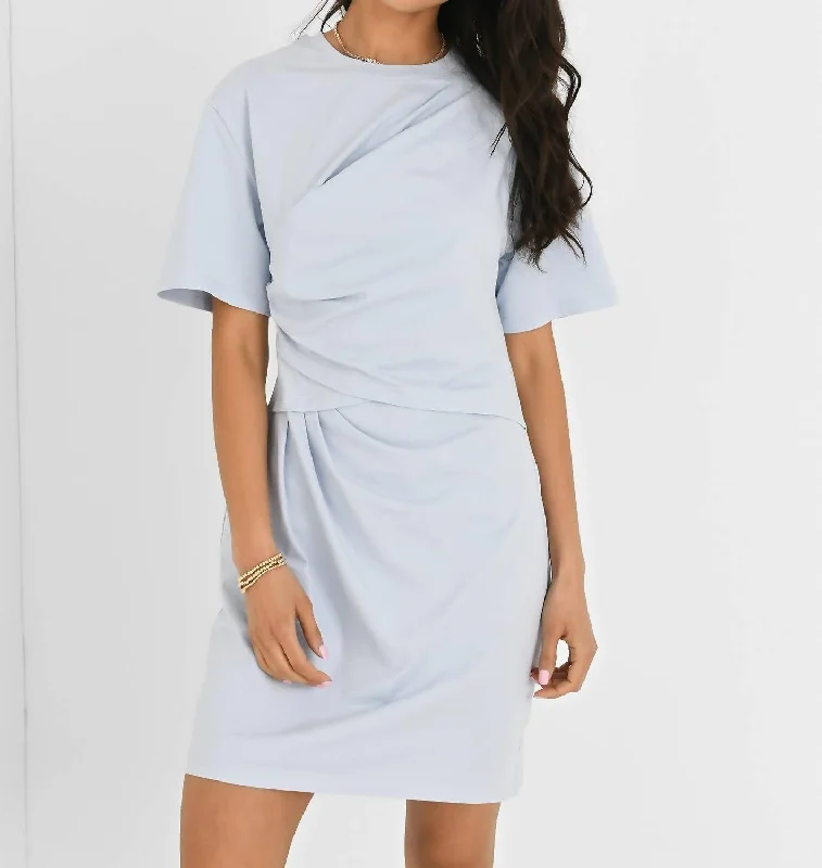 Sustainable Women's Clothes Mid - Season Sale Zeus Draped T-Shirt Dress In Blue Haze